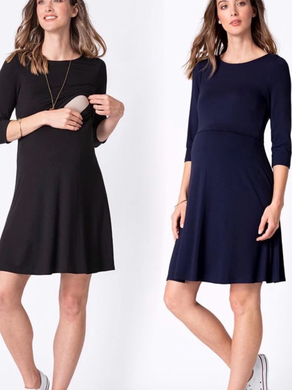 Pair of Seraphine maternity to nursing dresses